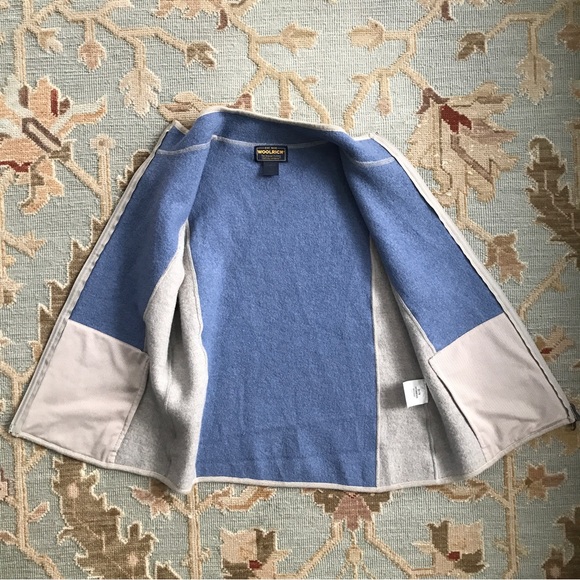 WOOLRICH 100% Wool Stone Gray/Blue Vest Full Zip w/ Pockets Women’s Sz Large EUC - Picture 10 of 13